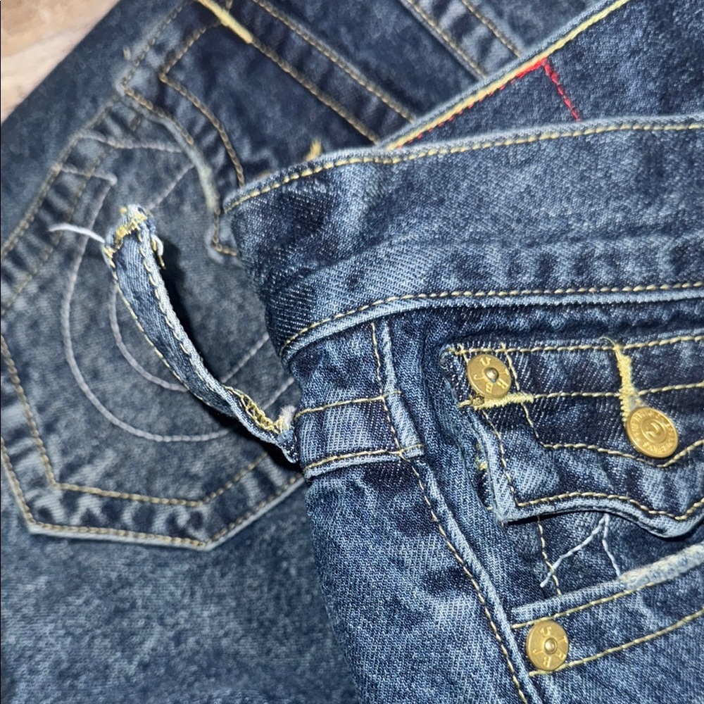 True Religion Dark Blue Denim Shorts - Picture 4 of 5